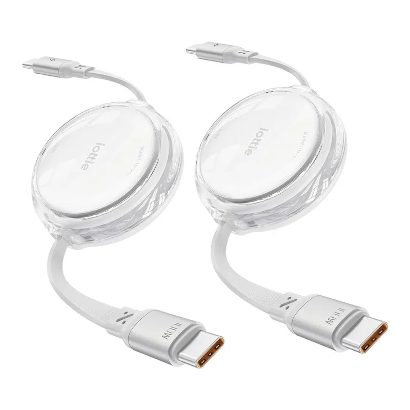 iOttie kábel 100W Retractable USB-C Cable 2 Pack - White IOTACC610