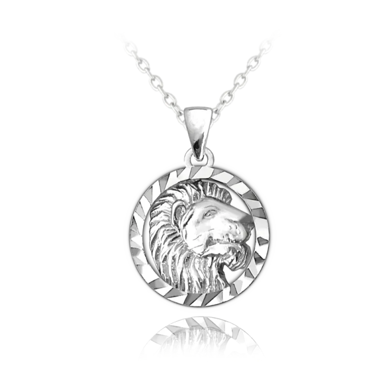 MINET Stříbrný náhrdelník Zodiac znamení LEV JMAS9408SN45