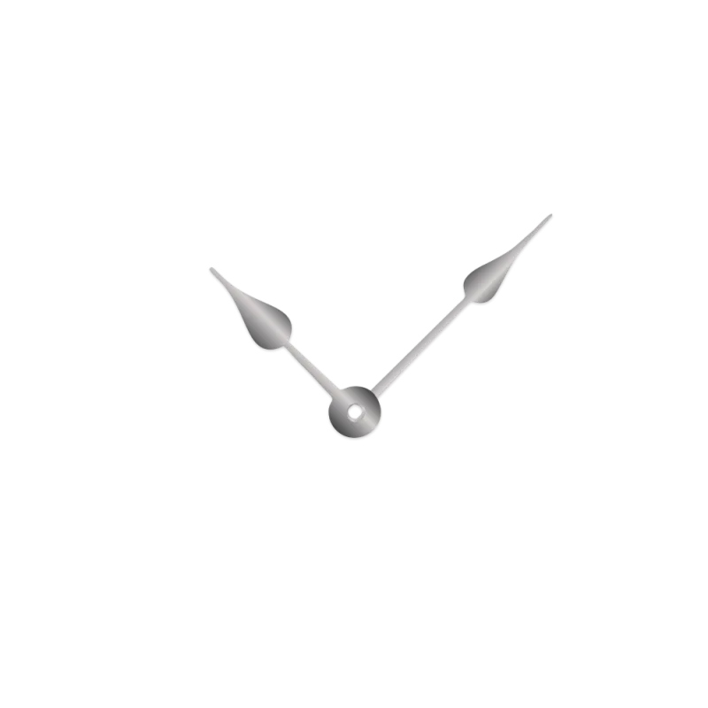 Stříbrné klasické hliníkové ručičky na hodiny 73 mm | 53 mm