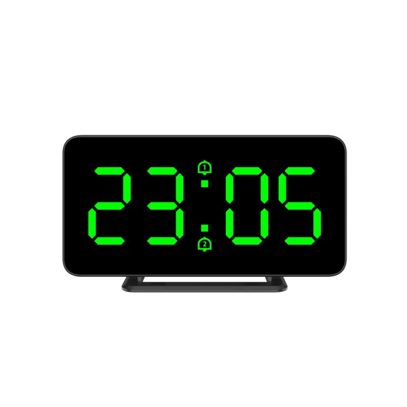 JVD Digitální černý budík do el. sítě JVD SB3216.1 se zelenými LED číslama