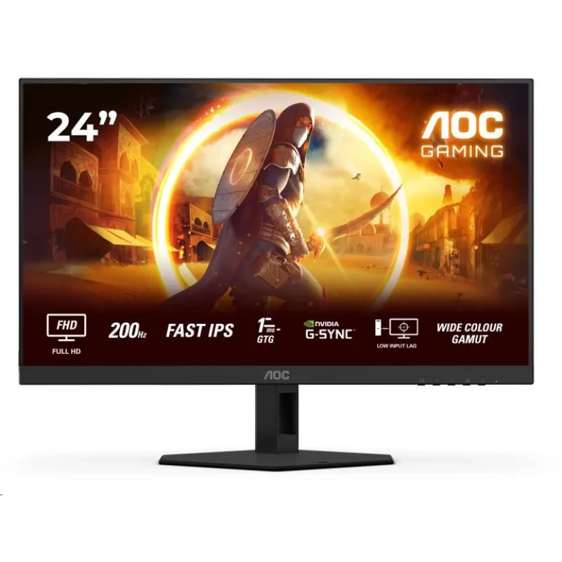 AOC Gaming/ 24G4HRE/ 23, 8"/ IPS/ FHD/ 200Hz/ 0, 5ms/ Black/ 3R 24G4HRE