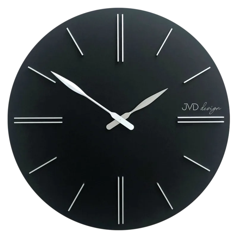 JVD Designové minimalistické černé dřevěné hodiny JVD HC38.3
