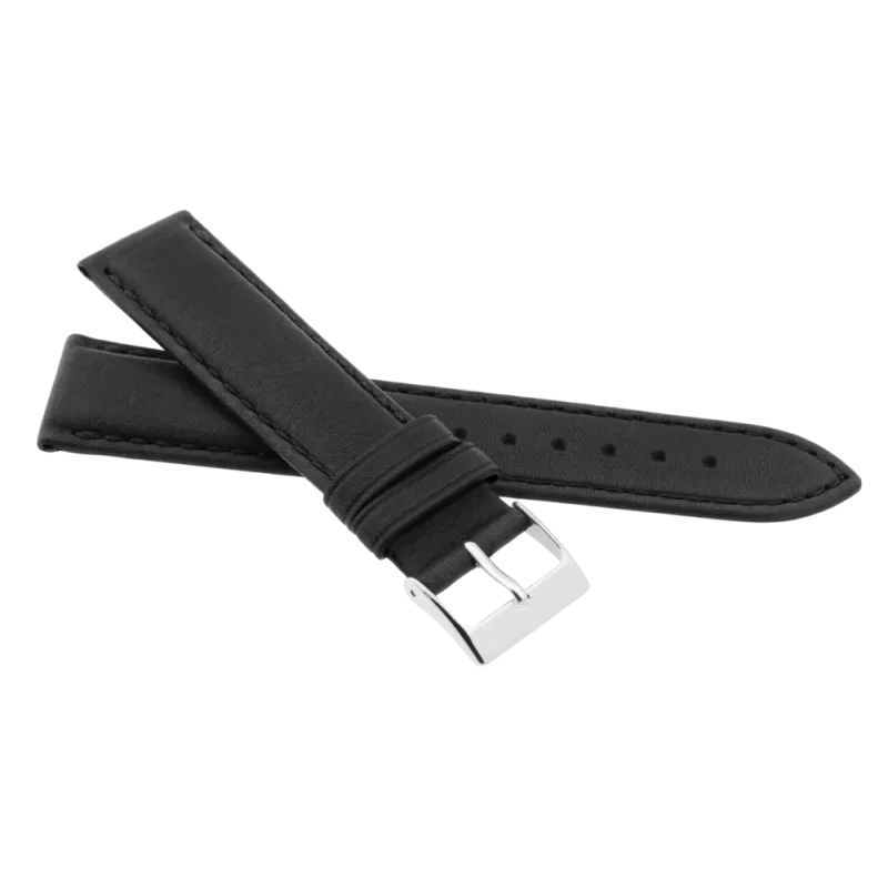 JVD Kožený pánský černý řemínek na hodinky R42201/20