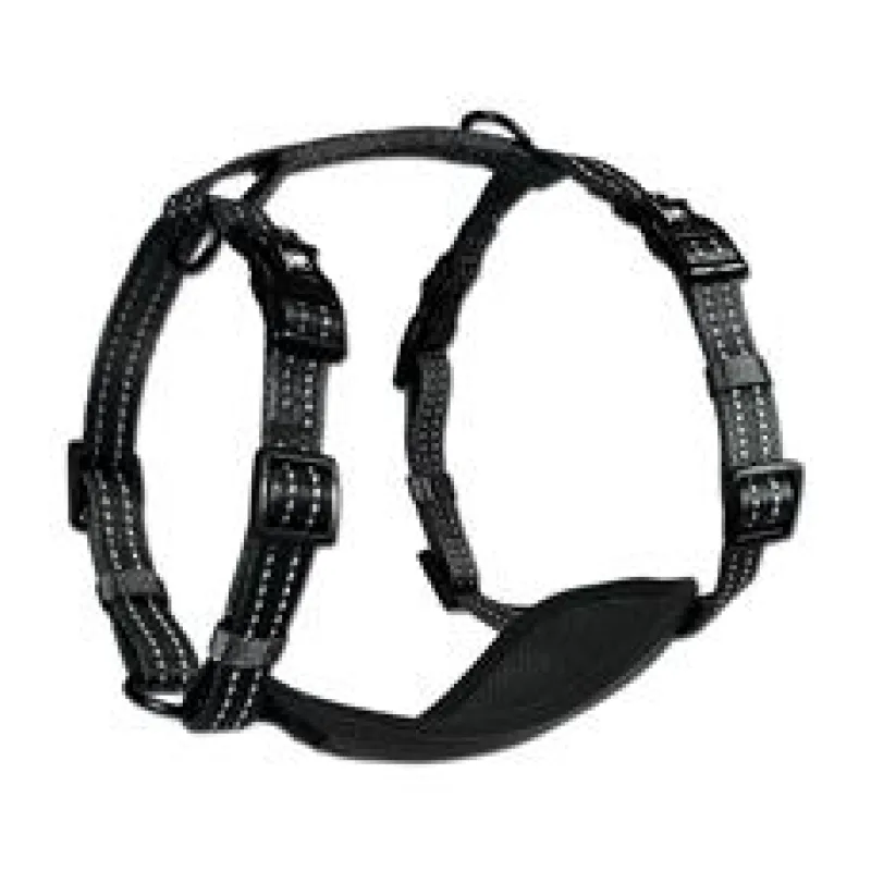Alcott Reflexní postroj pro psy, černý velikost L