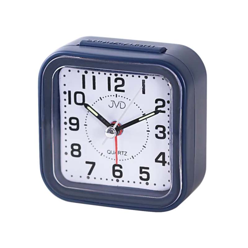 JVD Levný analogový ručkový modrý budík JVD SRP6808.1 s osvětlením