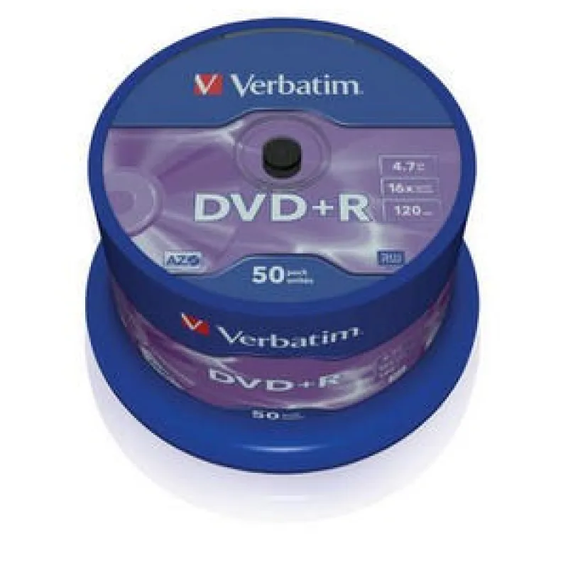 VERBATIM DVD+R(50-balenie)Vreteno/ bežný maloobchod/ 16x/ 4.7GB 43550