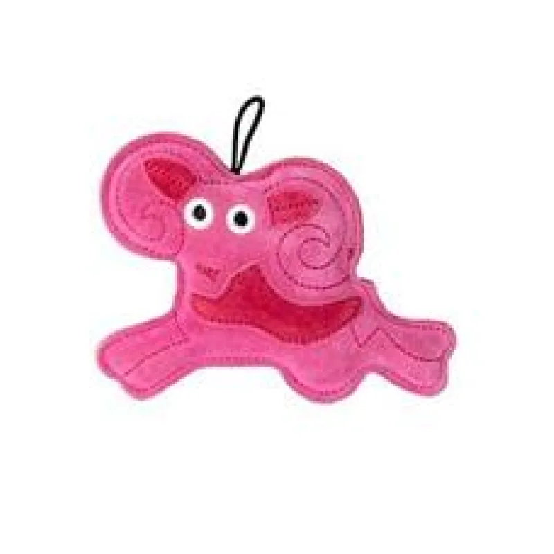 Hračka pes LEATHER CAPRICORN kůže,růžová Kiwi 20 cm