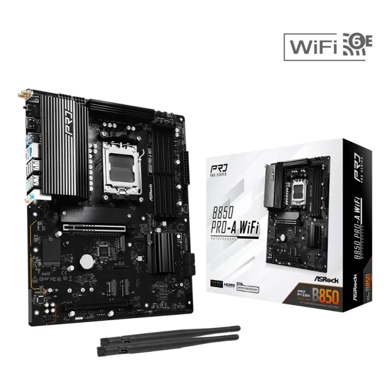 ASRock MB Sc AM5 B850 Pro-A WiFi, AMD B850, 4xDDR5, 1xUSB-C, 1xHDMI, …