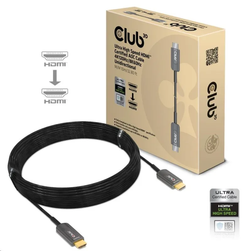 Club3D Kabel Ultra Rychlý HDMI™ Certifikovaný AOC Kabel 8K60Hz, 4K120Hz,…