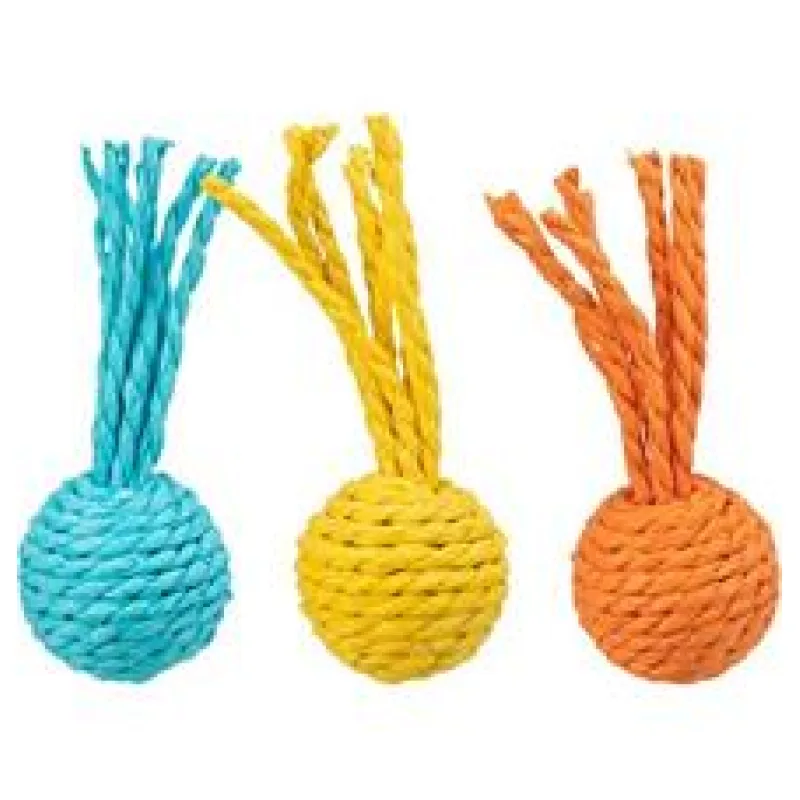 Chrastící míček, papírové lano, ø 4 × 11 cm 1 ks