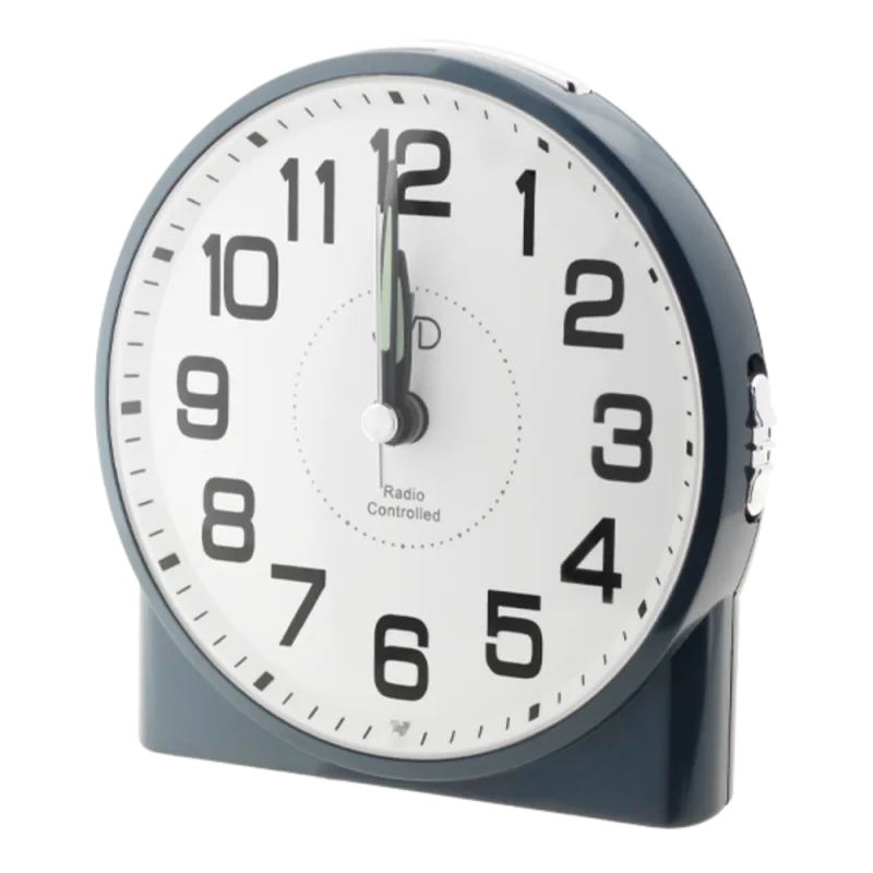 JVD Analogový černý rádiem řízený budík s tichým režimem JVD RB22.3 SKLAD