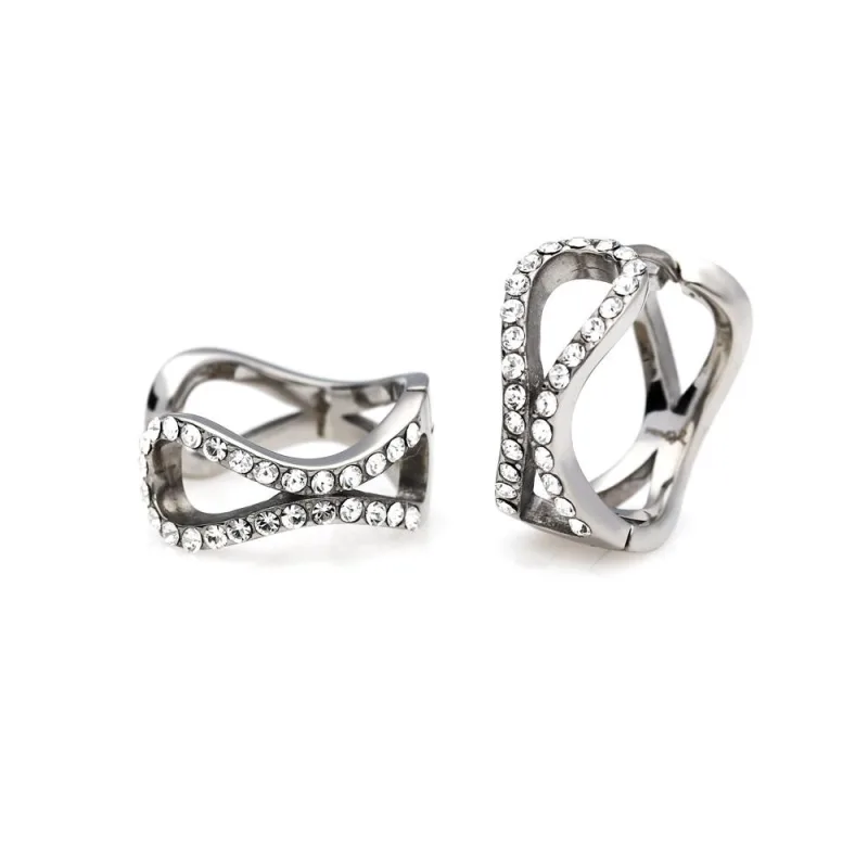 MPM Ocelové náušnice z chirurgické oceli Earrings 8040, Silver