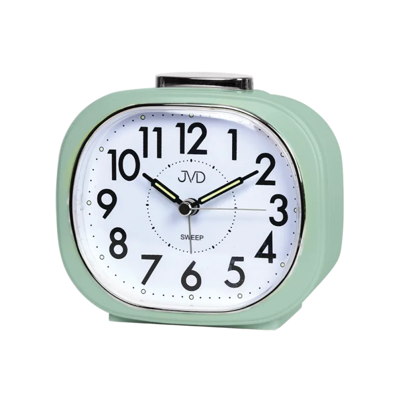 JVD Zelený tichý analogový budík s plynulým chodem JVD SRP2010.2