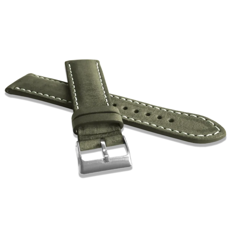 Přírodně barvený zelený řemínek LAVVU NATURE z kůže Top Grain - LSRUG18