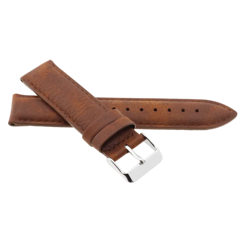 JVD Kožený unisex hnědý řemínek na hodinky R41903/20