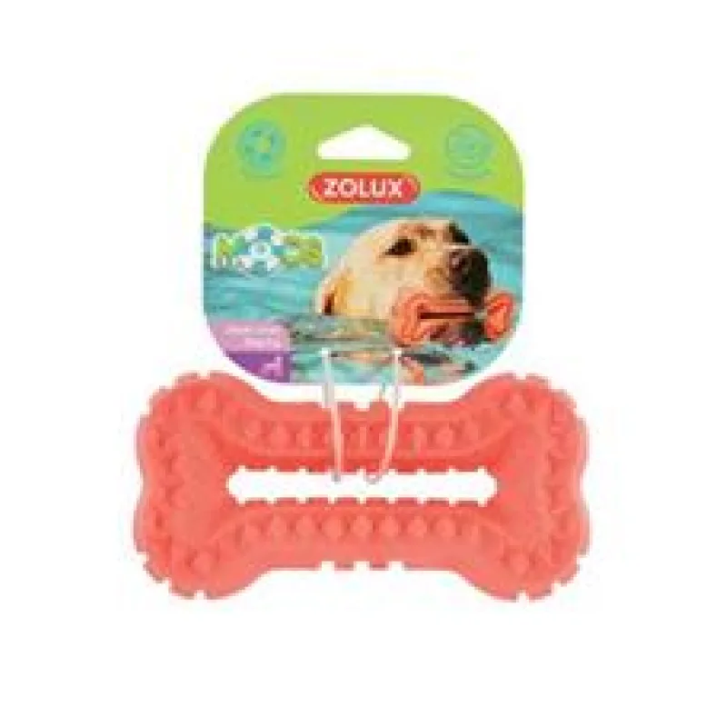 Hračka pes BONE MOOS TPR Zolux 13 cm lososová