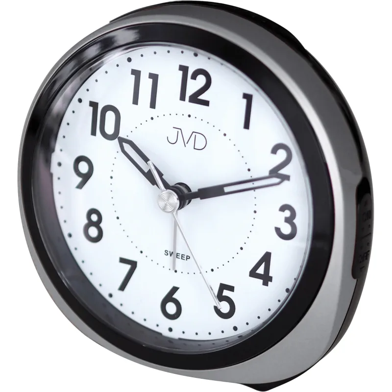 Netikající tichý budík Quartz JVD stříbrný SRP872.1