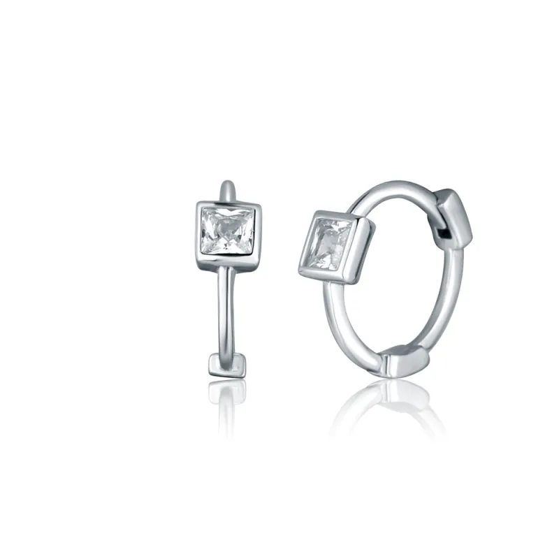 JVD Dámské stříbrné kruhové náušnice se zirkony SVLE2751X86BI00