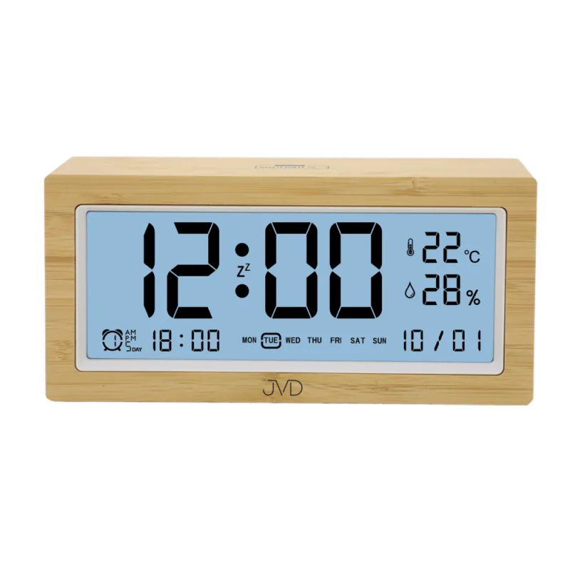 JVD Svítící digitální hranatý budík JVD SB2897 v imitaci dřeva