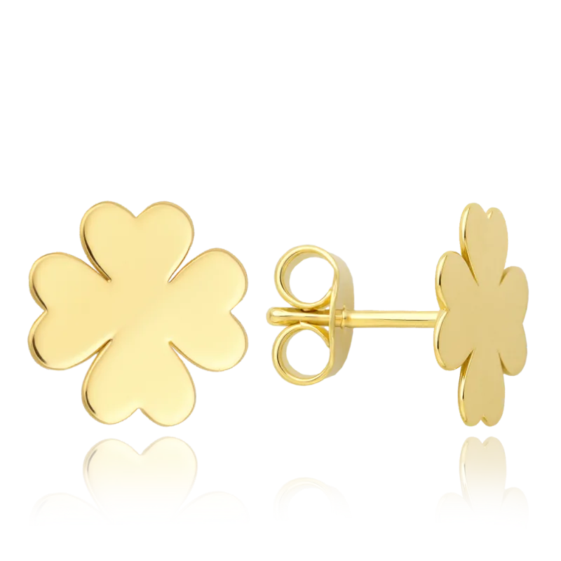 MINET Zlaté náušnice čtyřlístky Au 585/1000 0,70g JMG0207WGE01