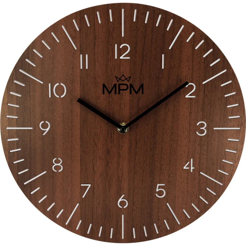 MPM Dřevěné designové nástěnné hodiny MPM Lines - C E07M.4120.54