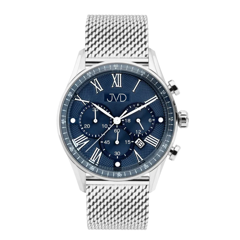 JVD Pánské vodotěsné stříbrné ocelové náramkové hodinky JVD JE1001.1 - 10ATM