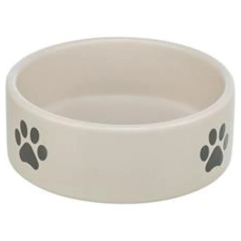 Keramická miska, motiv tlapka, světlešedá/šedá 0,3 l/ ø 12 cm