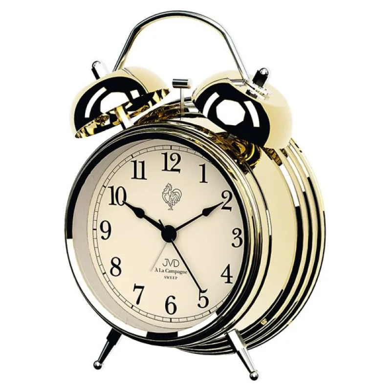 JVD Tichý netikající ručkový budík JVD sweep SRP2217.2 s mechanickými zvonky