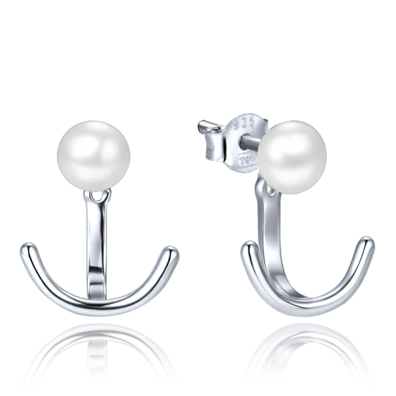 MINET Stříbrné náušnice s přírodními perlami JMAS7060SE00