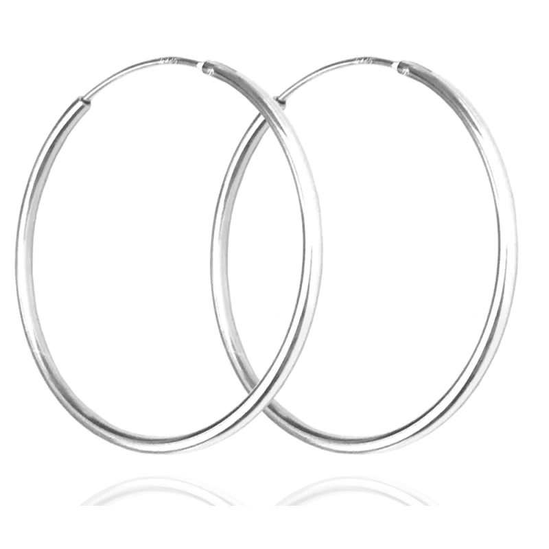 MINET Stříbrné náušnice KRUHY 7 cm JMAN0136SE70
