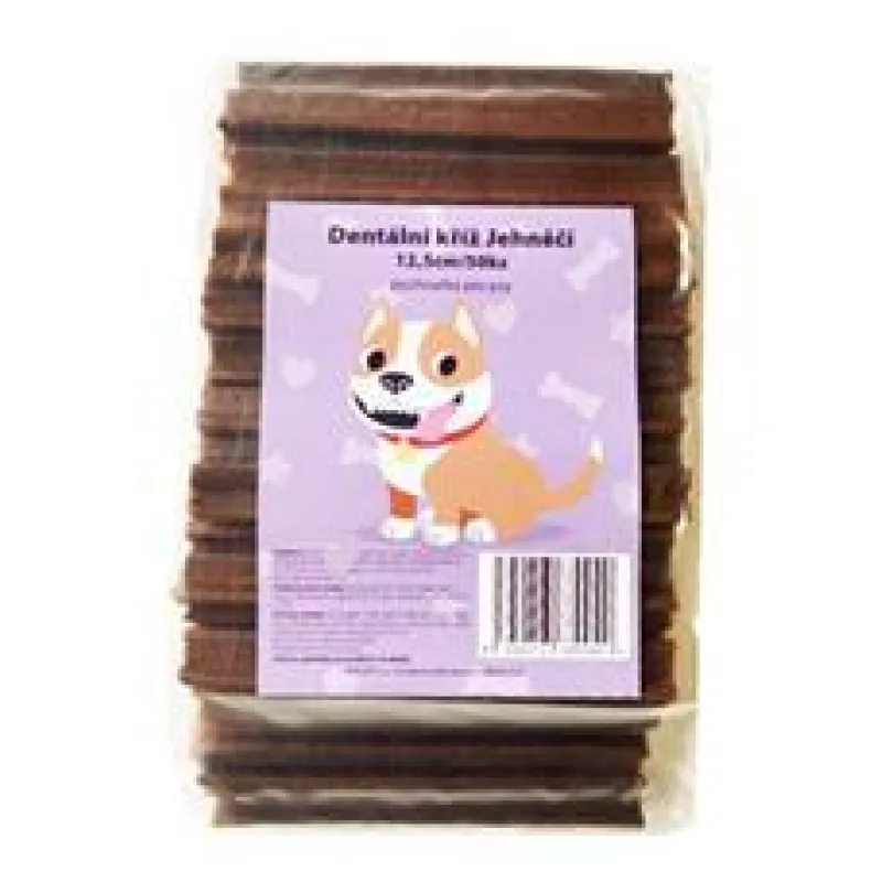 Pochoutka Dentální kříž Jehněčí 12,5cm 50 ks