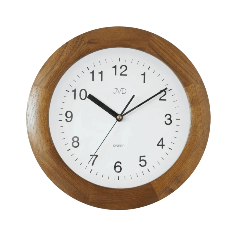 JVD Netikající tiché dřevěné nástěnné hodiny JVD NS7017.1