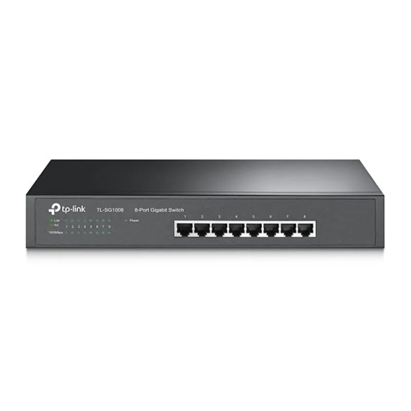 8-Port Gigabit Switch PORT: 8× Gigabit RJ45 Ports SPEC: 1U 13-inch Rack…