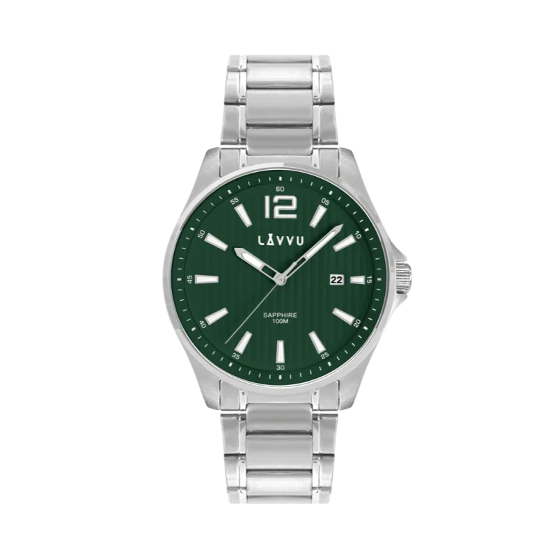 LAVVU Pánské hodinky se safírovým sklem NORDKAPP Green LWM0167