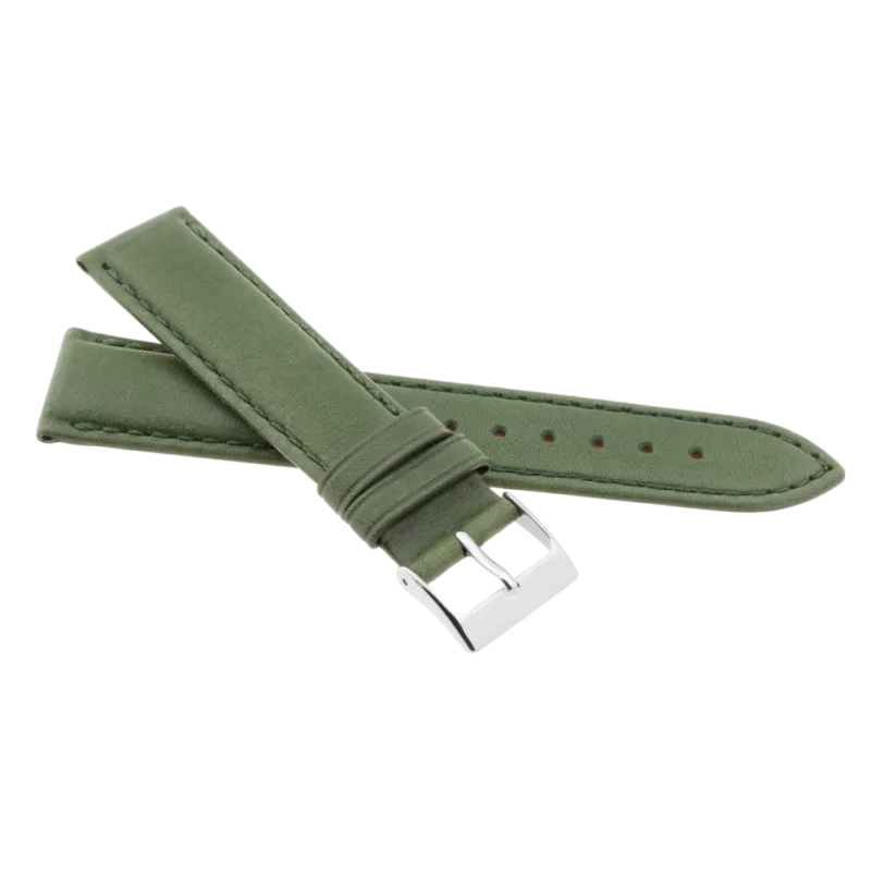 JVD Kožený pánský zelený řemínek na hodinky R42208/22