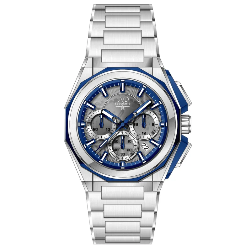 JVD Pánské ocelové vodotěsné ocelové hodinky chronograf JVD JE1017.2