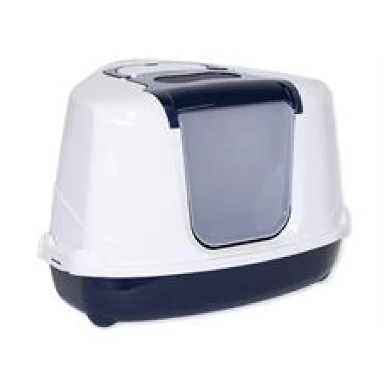 Toaleta MAGIC CAT Jumbo s krytem rohová modrá