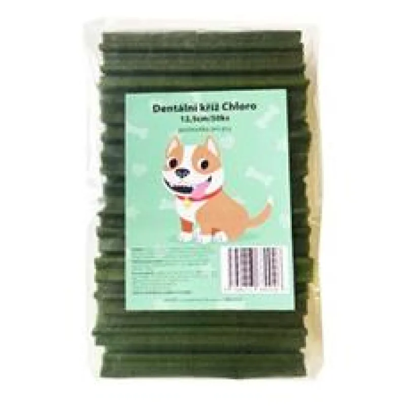 Pochoutka Dentální kříž CHloro 12,5cm 50 ks