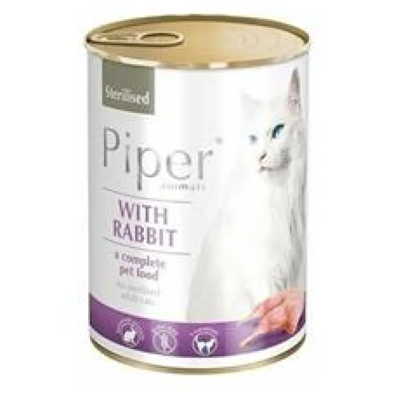 PIPER CAT konzerva pro sterilizované kočky, s kálíkem 400 g