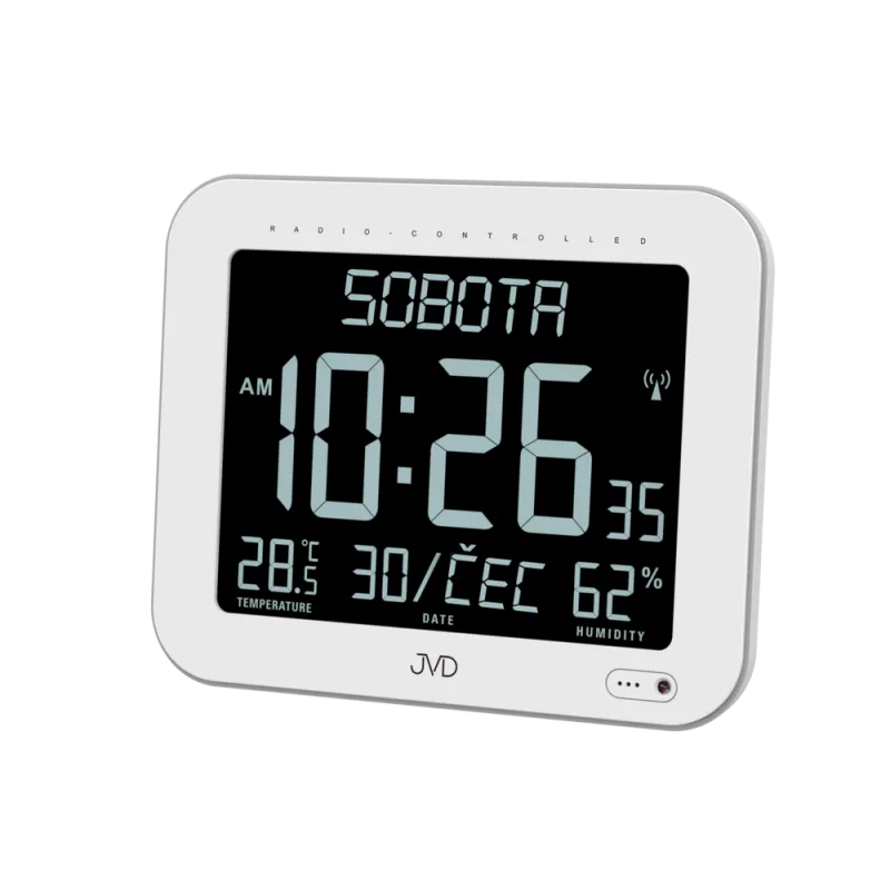 JVD Velké stříbrné rádiem řízené digitální hodiny JVD DH9362.1