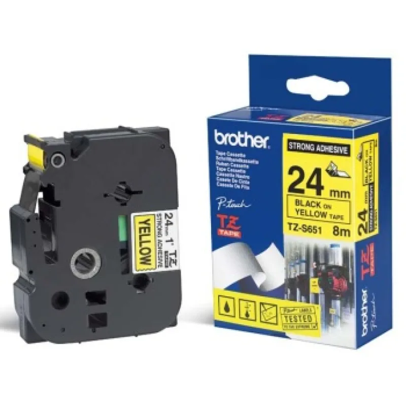 TZE-S651, žltá/ čierna, 24mm TZES651