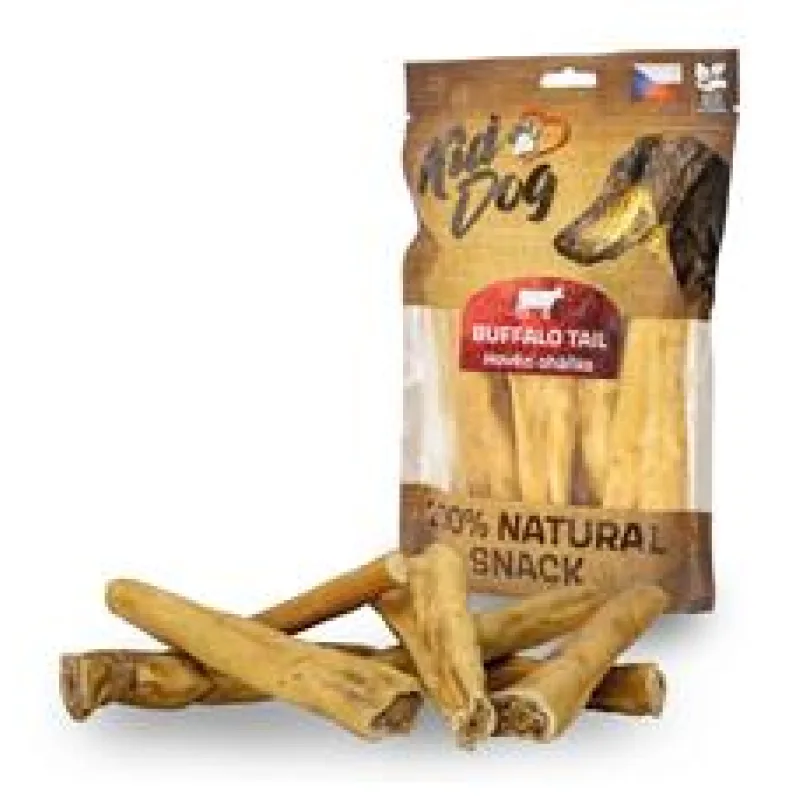 KIDDOG 100% Natural Snack, hovězí oháňka natural s kůží 12 cm 200g