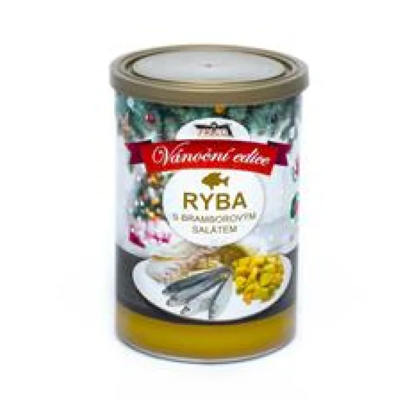 FALCO Ryba s bramborovým salátem Vánoční edice, konzerva 400g