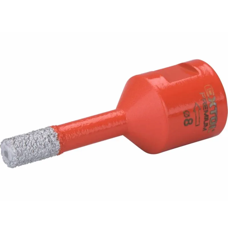 Vrták korunkový diamantový do uhlovej brúsky, ⌀8mm, EXTOL PREMIUM