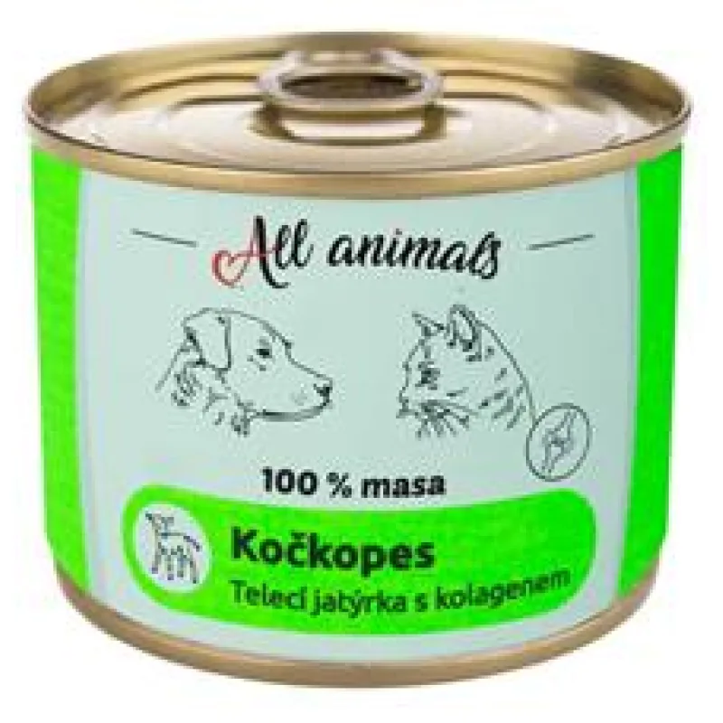 ALL ANIMALS Kočkopes konz. telecí jatýrka s kolagenem 200g