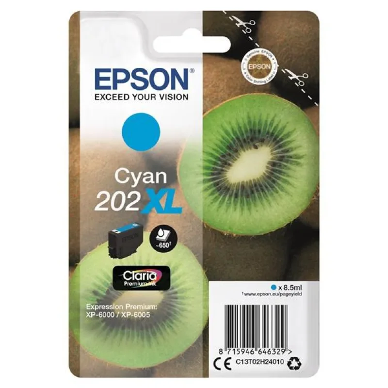 Atramentová tyčinka EPSON Singlepack "Kiwi" Cyan 202XL Claria Premium Ink…