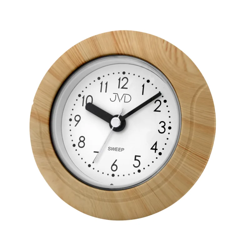 JVD Koupelnové tiché netikající hodiny v imitaci dřeva JVD basic SH33.5 do koupelny