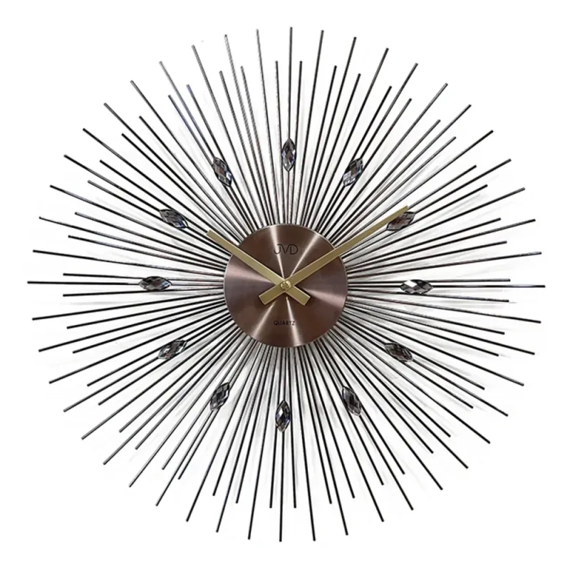 JVD Designové nástěnné paprskovité skleněné-kovové hodiny JVD HT431.2