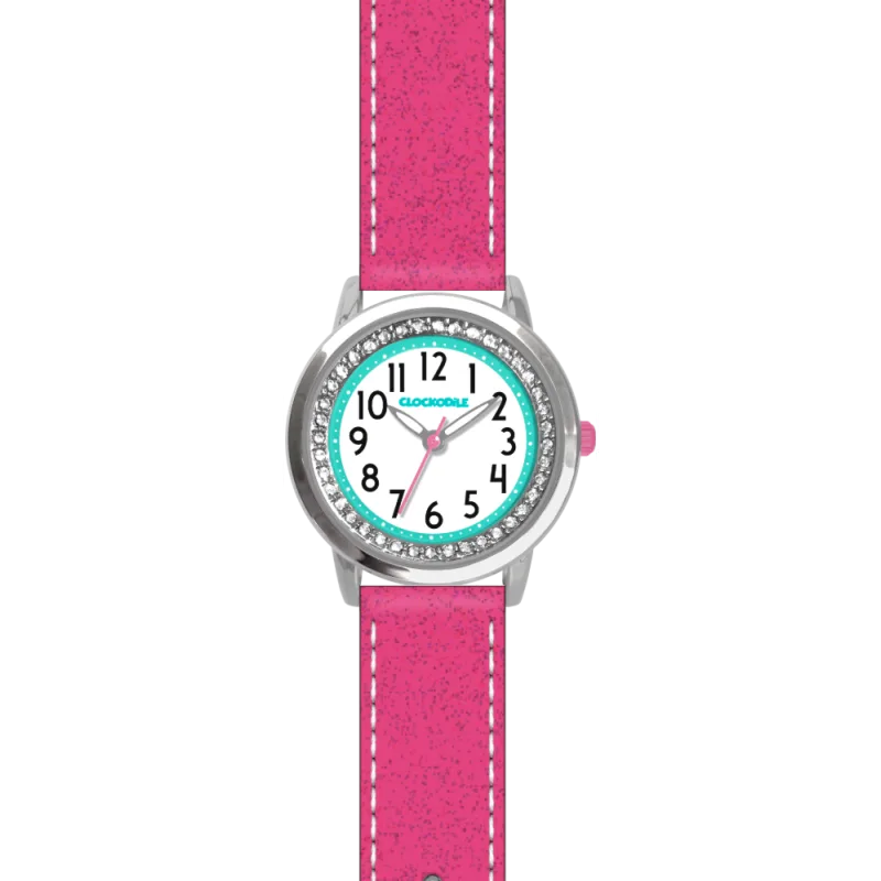 CLOCKODILE Růžové třpytivé dívčí dětské hodinky s kamínky SPARKLE CWG5120