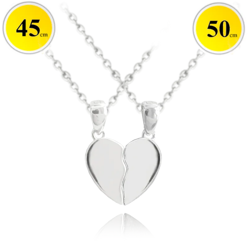 MINET Stříbrné párové náhrdelníky FOREVER LOVE JMAN0279SN45